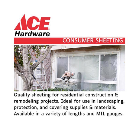 Ace 9 ft. W X 12 ft. L X 0.7 mil Plastic Drop Cloth 3 pk, Pack of 12