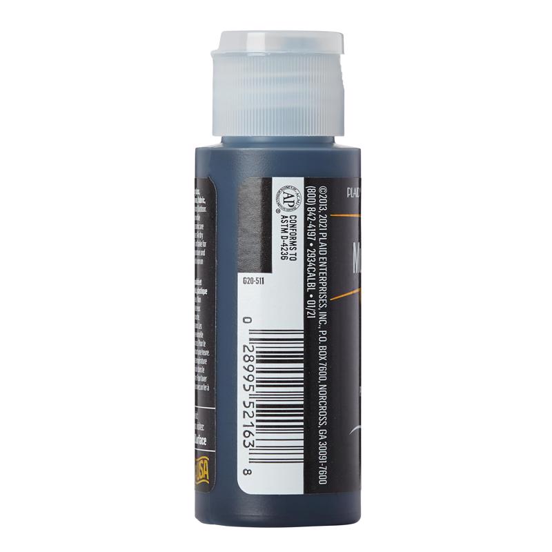 Plaid FolkArt Satin Licorice Hobby Paint 2 oz, Pack of 3