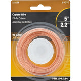 Hillman 50163 Utility Wire, 75 ft L, 22 ga Gauge, Copper