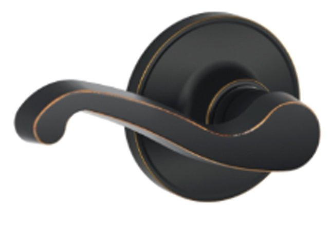 Schlage J Series J10LAS716 Passage Lever, Mechanical Lock, Aged Bronze, Metal, Residential, 3 Grade, ADA Compliant