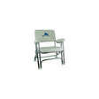 Springfield 1080021EMB Deck Folding Chair, White w/Embroidered Back