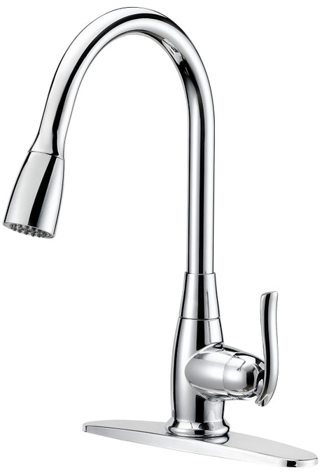 Boston Harbor FP4A0000CP Faucet Pull-Down Kitchen Faucet, 1.8 gpm, 1-Faucet Handle, 1, 3-Faucet Hole, Chrome