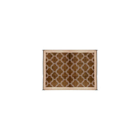 Open Air Lattice Outdoor Leisure Mat, Brown, 6' x 9'