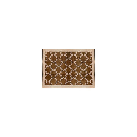 Open Air Lattice Outdoor Leisure Mat, Brown, 6' x 9'