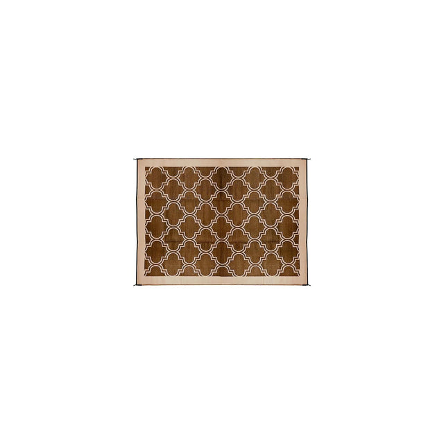 Open Air Lattice Outdoor Leisure Mat, Brown, 6' x 9'