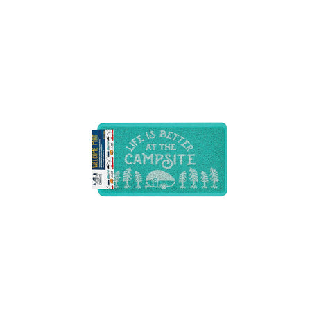 SCRUB RUG TEAL/WHT 26.5 X15