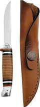 Case 379 Utility Knife with Sheath, 3.13 in L Blade, Stainless Steel Blade, Brown/Tan Handle