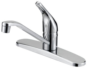 Boston Harbor FS610048CP Kitchen Faucet, 1.8 gpm, 4-Faucet Hole, Metal/Plastic, Chrome, Deck Mounting, Lever Handle