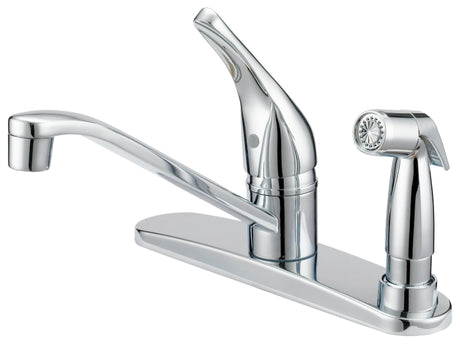 Boston Harbor FS610045CP Kitchen Faucet, 1.8 gpm, 1-Faucet Handle, 4-Faucet Hole, Metal/Plastic, Chrome, Deck Mounting
