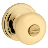 Kwikset Signature Series 730J 3 CP Privacy Lockset, Juno, Mushroom Design, Knob Handle, Polished Brass, Zinc, Yes