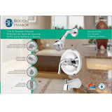 Boston Harbor TQ-F1214517CP Tub/Shower, Fixed-Mount Showerhead, 1.75 gpm Showerhead, 1-Spray Setting, 1-Handle