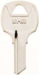 Hy-Ko 11010RO5 Key Blank, Brass, Nickel, For: National Cabinet Locks, RO5 Key Number, Pack of 10