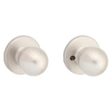 Kwikset 200P 15 6AL RCS V1 Passage Knob, Knob Handle, Zinc, Satin Nickel, 2-3/8 to 2-3/4 in Backset, 2-1/4 in Strike