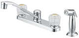 Boston Harbor F8F10041CP Kitchen Faucet, 1.8 gpm, 2-Faucet Handle, 4-Faucet Hole, Metal/Plastic, Chrome, Deck Mounting