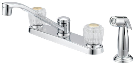 Boston Harbor F8F10041CP Kitchen Faucet, 1.8 gpm, 2-Faucet Handle, 4-Faucet Hole, Metal/Plastic, Chrome, Deck Mounting