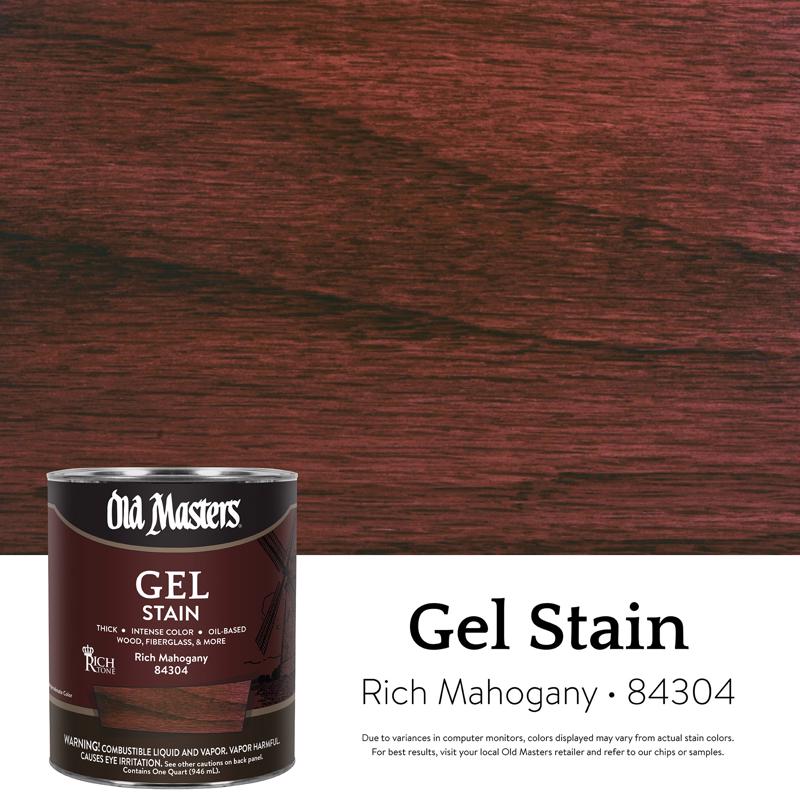 Old Masters Semi-Transparent Rich Mahogany Oil-Based Alkyd Gel Stain 1 qt