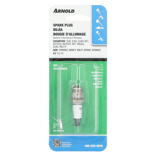 NGK BM6F Standard Spark Plug, 14 mm Dia Thread, 5/8 in Hex