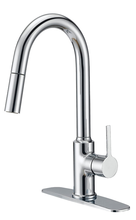 Boston Harbor FP4AF227CP Contemporary Pull-Down Kitchen Faucet, 1.8 gpm, 1-Faucet Handle, 1, 3-Faucet Hole, Chrome
