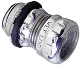 Halex 62511 EMT Raintight Connector, 1 in Compression, Steel, Each, Pack of 5
