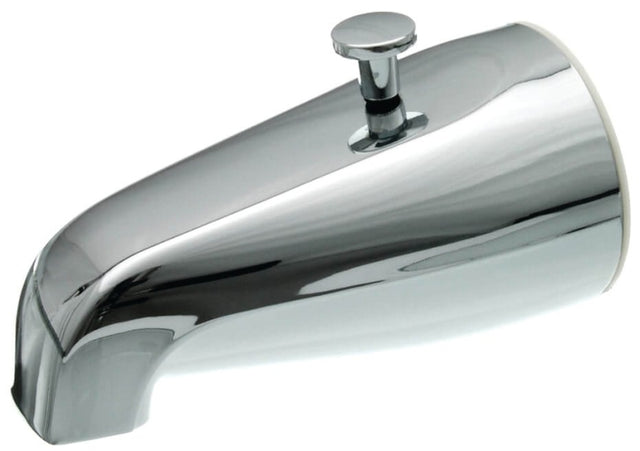 Danco 80765 Tub Spout with Diverter, 1/2, 3/4 in Connection, IPS, Metal, Chrome-Plated