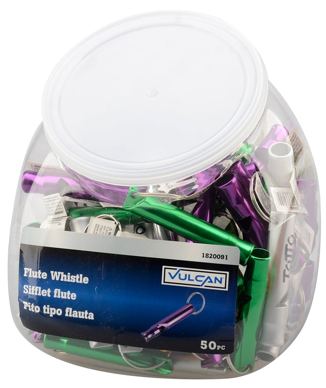 Vulcan JLWAWS126 Key Ring, Key Ring Ring, 7/8 in Dia Ring, Aluminum Case, Green/Purple, Pack of 50