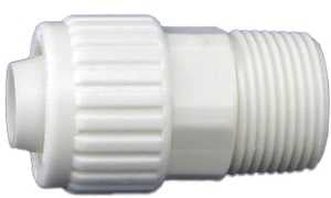 Flair-It 16848 Tube to Pipe Adapter, 3/4 in, PEX x MPT, PEX-A, PEX-B, Polyoxymethylene, White
