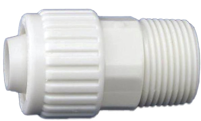 Flair-It 16848 Tube to Pipe Adapter, 3/4 in, PEX x MPT, PEX-A, PEX-B, Polyoxymethylene, White