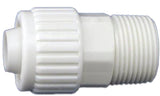 Flair-It 16848 Tube to Pipe Adapter, 3/4 in, PEX x MPT, PEX-A, PEX-B, Polyoxymethylene, White