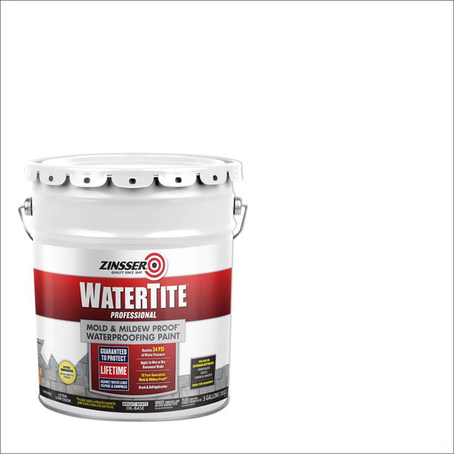 Zinsser WaterTite Solid Bright White Oil-Based Acrylic Waterproofing Paint 5 gal