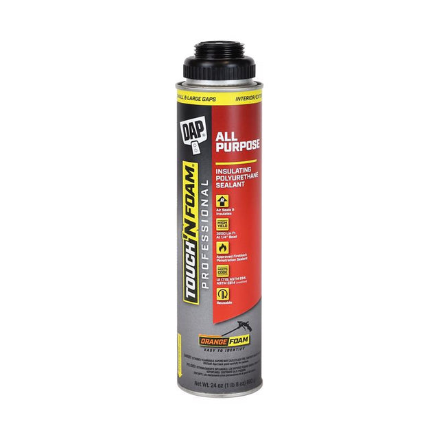 Touch 'n Foam Orange Polyurethane Foam Sealant 24 oz, Pack of 12