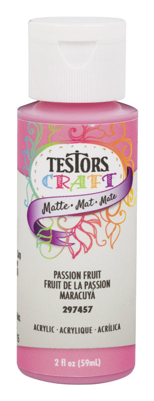 Rust-Oleum Testors Craft Matte Passion Fruit Water-Based Paint Interior 2 oz, Pack of 6