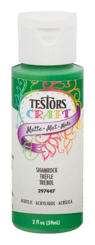 Rust-Oleum Testors Craft Matte Shamrock Water-Based Paint Interior 2 oz, Pack of 6