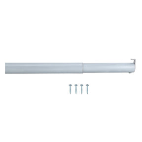ProSource 21013ZCX-PS Adjustable Closet Rod, 30 to 48 in L, Steel, Silver