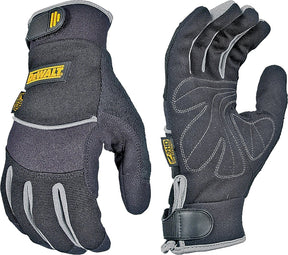 DeWALT DPG200XL Pre-Curved Utility Gloves, XL, Terry-Cloth Thumb, Hook and Loop Cuff, Neoprene/Nylon, Black