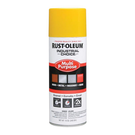 Rust-Oleum Industrial Choice OSHA Safety Yellow Multi-Purpose Enamel Spray 12 oz, Pack of 6
