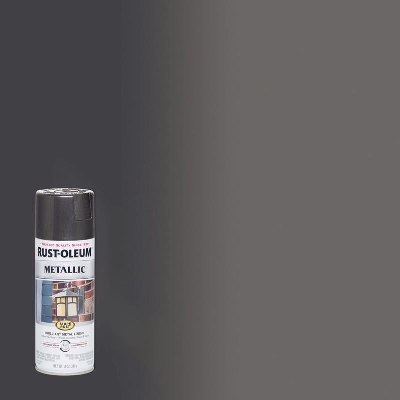 Rust-Oleum Stops Rust Metallic Charcoal Spray Paint 11 oz, Pack of 6