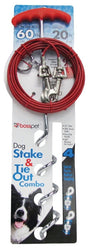 Guardian Gear 01316 Tie-Out/Spiral Stake Combo, 20 ft L Belt/Cable, Steel, For: Large Dogs Up to 60 lb