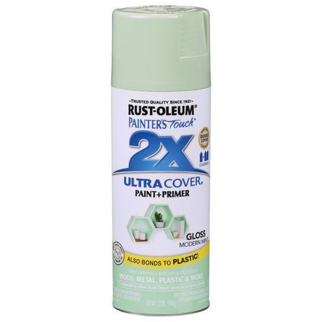 Rust-Oleum Painter's Touch 2X Ultra Cover Gloss Modern Mint Paint+Primer Spray Paint 12 oz