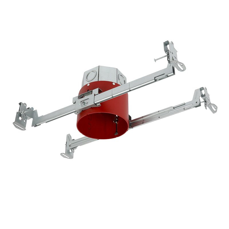 Halo JB4FR2 Hybrid Junction Box Housing, Aluminum, Red, Recessed Mounting