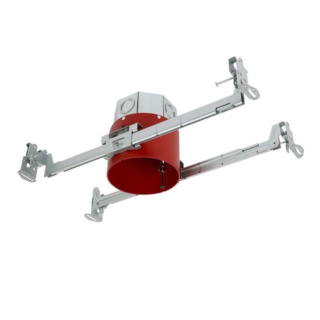 Halo JB4FR2 Hybrid Junction Box Housing, Aluminum, Red, Recessed Mounting