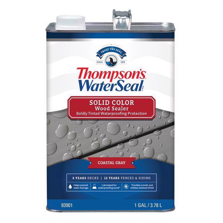 Thompson's WaterSeal Solid Coastal Gray Water-Based Acrylic/Alkyd/Urethane Waterproofing Wood Stain, Pack of 4
