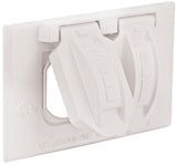 Hubbell 5180-6 Cover, Flip, Snap, 2-13/16 in L, 4-9/16 in W, 1-Gang, Metal, White, Powder-Coated, 6/CD