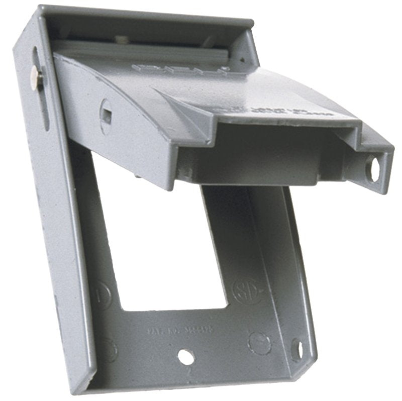 Hubbell 5028-5 Cover, 2-3/4 in W, 1-Gang, Metal, Gray, Powder-Coated