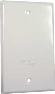 Hubbell 5173-6 Cover, Blank, Flat, 4-17/32 in L, 2-25/32 in W, 1-Gang, Metal, White, Powder-Coated, 12/CD