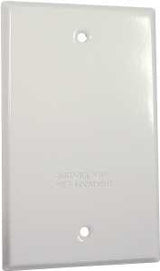 Hubbell 5173-6 Cover, Blank, Flat, 4-17/32 in L, 2-25/32 in W, 1-Gang, Metal, White, Powder-Coated, 12/CD