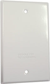 Hubbell 5173-6 Cover, Blank, Flat, 4-17/32 in L, 2-25/32 in W, 1-Gang, Metal, White, Powder-Coated, 12/CD