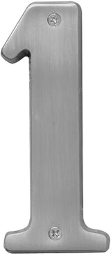 Hy-Ko BR-51SN, Prestige Series BR-51SN/1 House Number, Character: 1, 5 in H Character, Solid Brass, Pack of 3