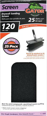Gator SilicaCut 3302 Sanding Screen, 11-1/4 in L, 4-1/4 in W, 120 Grit, Medium, Silicon Carbide Abrasive, 1-Sheet