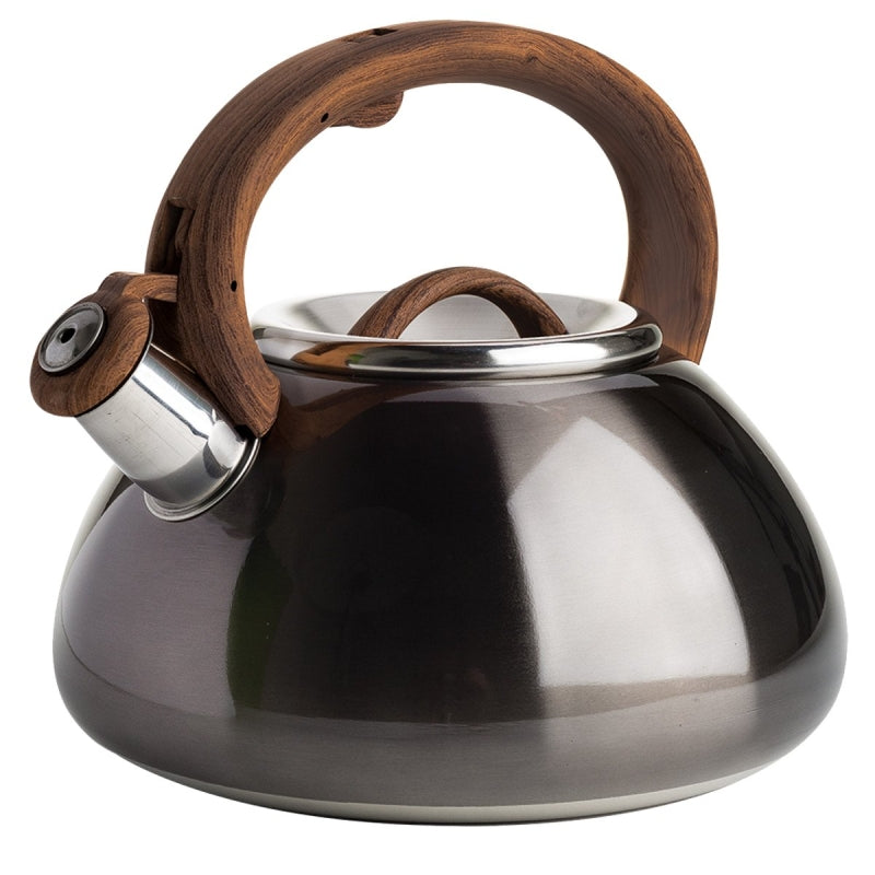 Primula PAGM1-6225 Tea Kettle, 2.5 qt, Soft Grip Handle, Stainless Steel, Gunmetal