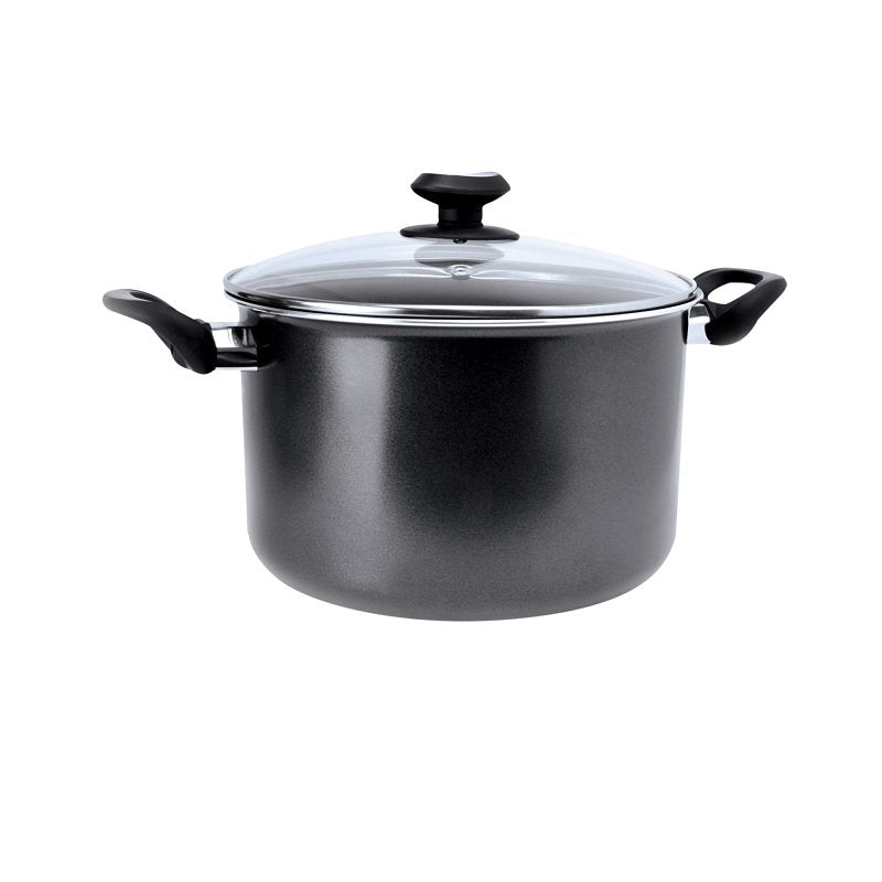 Ecolution Elements Series EEGY-4508 Stock Pot with Tempered Glass Lid, 8 qt Capacity, Aluminum, Ergonomic Handle